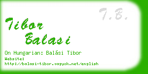 tibor balasi business card